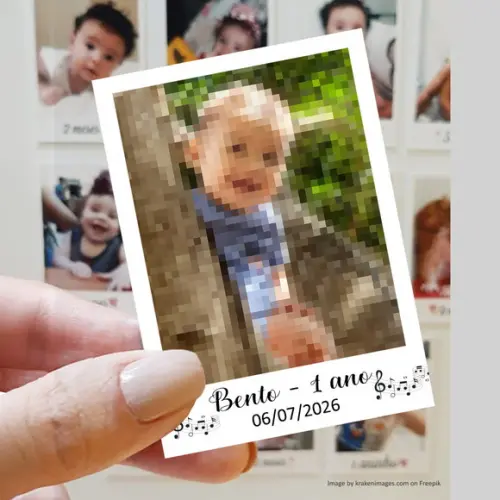 Polaroid Imã de Geladeira Tema Música