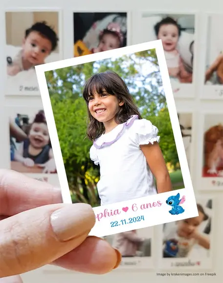 Polaroid Imã de Geladeira Stitch