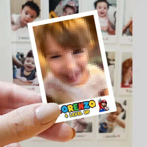 Polaroid Imã de Geladeira Super Mario