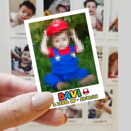 Polaroid Imã de Geladeira Super Mario Cogumelo