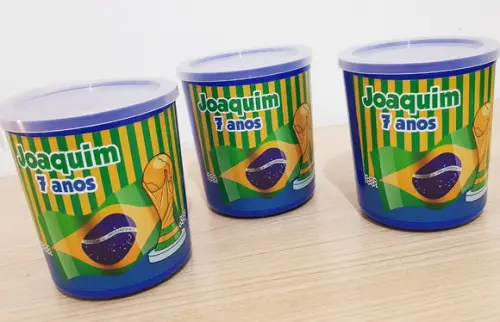 Pote com Peças para Montar Copa Brasil (tipo Lego)