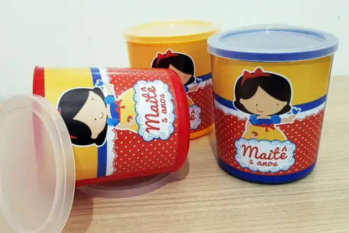 Pote com Tampa Branca de Neve