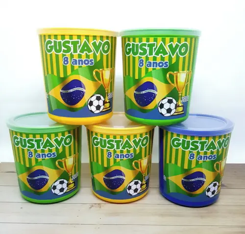 Pote Tipo Lata de Leite Copa Brasil