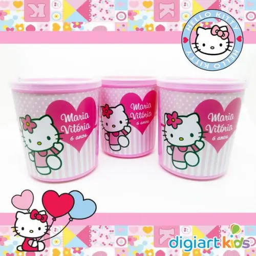 Pote Tipo Lata de Leite Hello Kitty