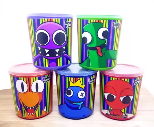Pote Tipo Lata de Leite Rainbow Friends