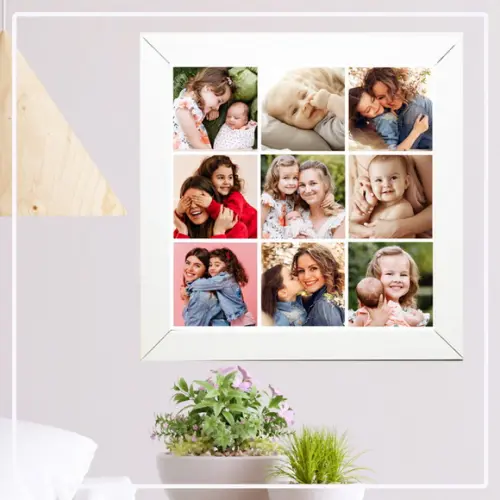 Quadro Azulejo com Fotos Dia das Mães 20x20cm