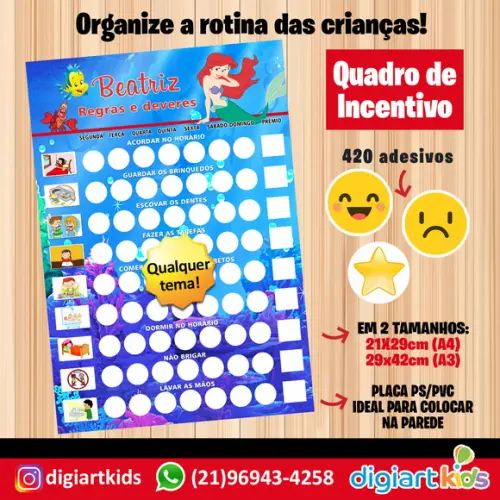 Quadro G De Regras E Deveres Pequena Sereia