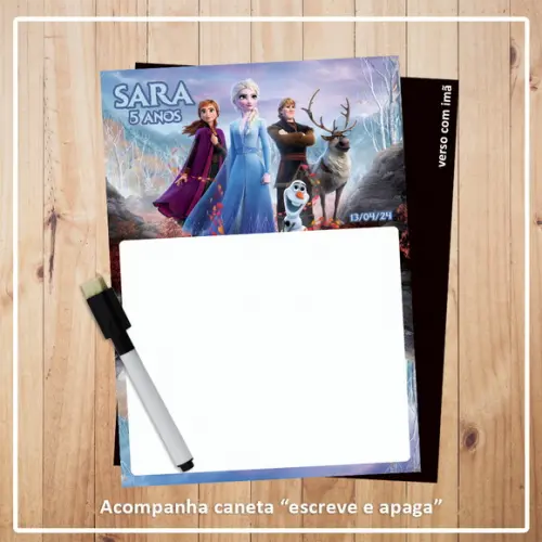 Quadro Mágico Frozen com Caneta Escreve e Apaga