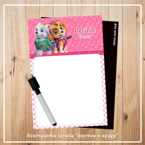 Quadro Mágico Patrulha Caninca com Caneta