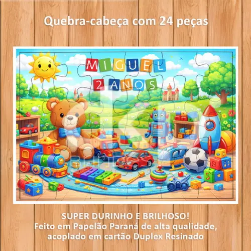 Quebra-cabeça 24 Peças com Caixinha Brinquedos