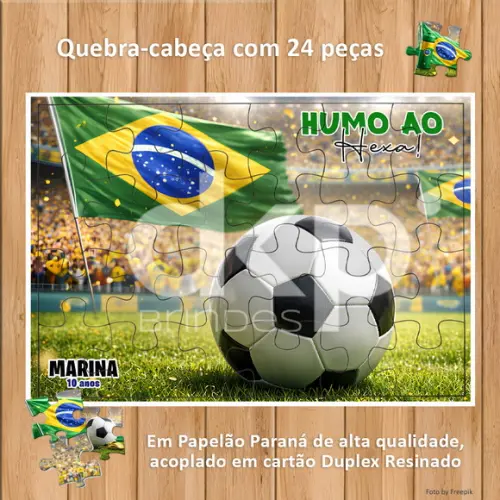 Quebra-cabeça 24 Peças com Caixinha Futebol - Rumo ao Hexa