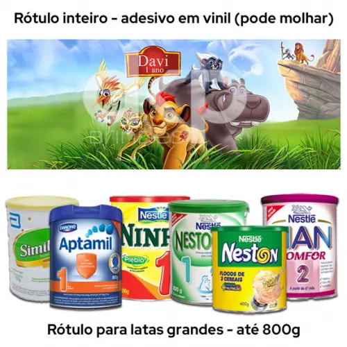 Rótulo Grande para Lata de Leite 800g a Guarda do Leão