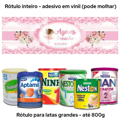 Rótulo Grande para Lata de Leite 800g Bailarina