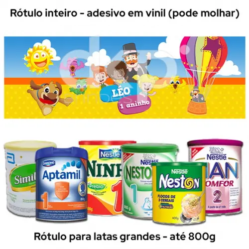 Rótulo Grande para Lata de Leite 800g Bita