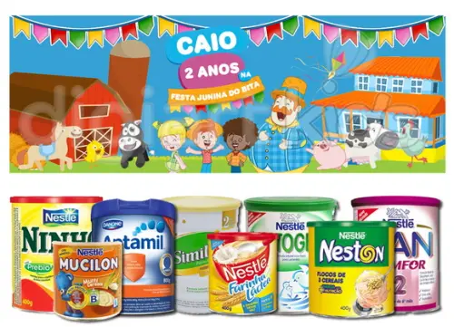 Rótulo para Lata de Leite 400g Arraiá do Bita