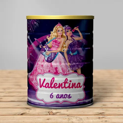Rótulo para Lata de Leite 400g Barbie Pop Star