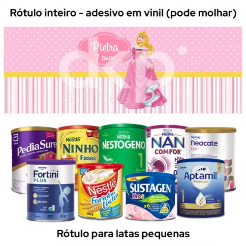 Rótulo para Lata de Leite 400g Bela Adormecida