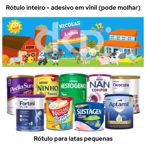 Rótulo para Lata de Leite 400g Bita na Fazenda