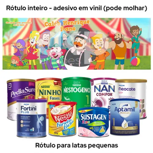 Rótulo para Lata de Leite 400g Bita Circo