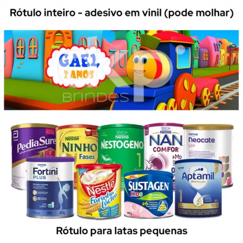 Rótulo para Lata de Leite 400g Bob o Trem