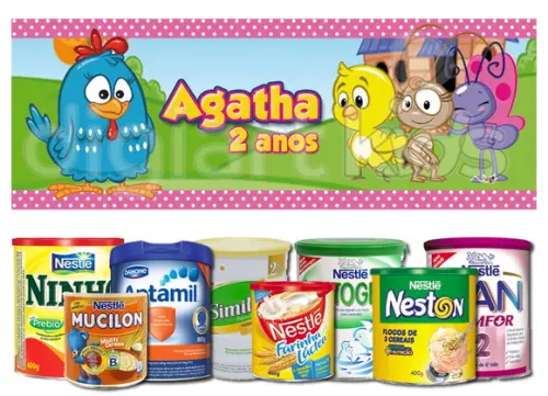 Rótulo para Lata de Leite 400g Galinha Pintadinha