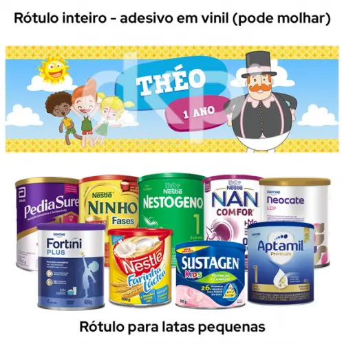 Rótulo para Lata de Leite 400g Mundo Bita