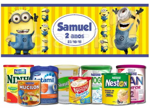 Rótulo para Lata de Leite 800g Minions