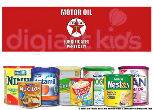 Rótulo para Lata de Leite 800g Lata Texaco