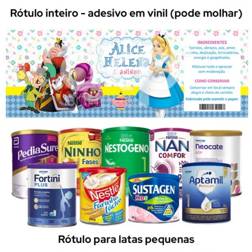 Rótulo para Lata de Leite Alice