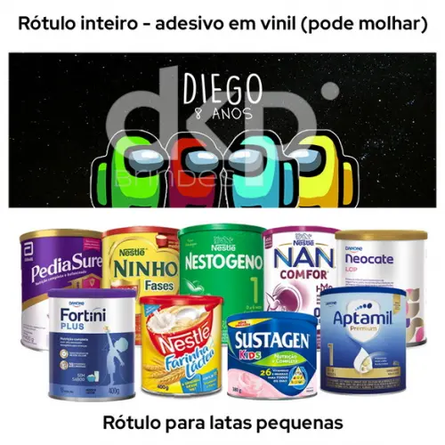 Rótulo para Lata de Leite Among Us