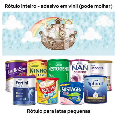 Rótulo para Lata de Leite Arca de Noé