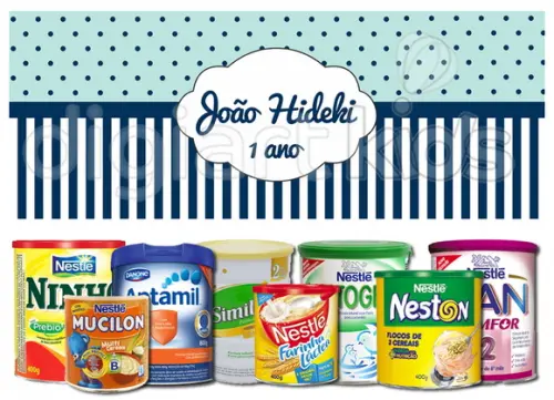Rótulo para Lata de Leite Azul