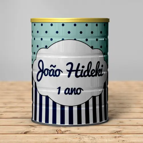 Rótulo para Lata de Leite Azul