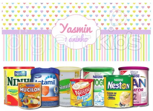 Rótulo para Lata de Leite Candy Colors