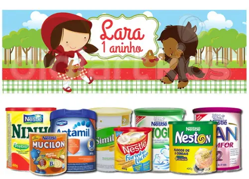 Rótulo para Lata de Leite Chapeuzinho Vermelho