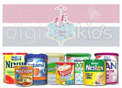 Rótulo para Lata de Leite Carrossel
