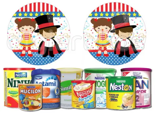 Rótulo para Lata de Leite Circo