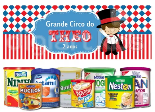 Rótulo para Lata de Leite Circo