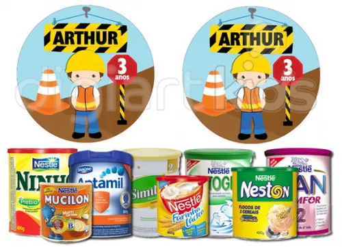 Rótulo para Lata de Leite Construtor