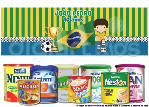 Rótulo para Lata de Leite Copa Brasil
