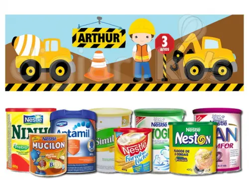 Rótulo para Lata de Leite Construtor