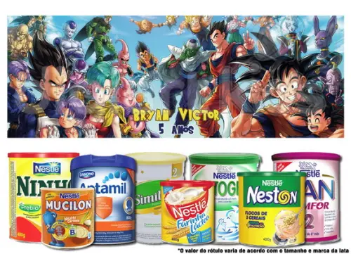 Rótulo para Lata de Leite Dragon Ball Z