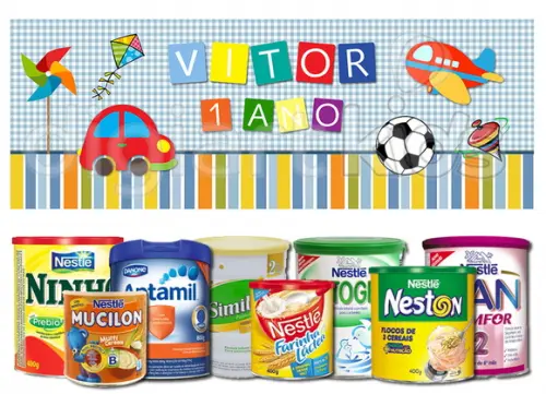 Rótulo para Lata de Leite e Similares Brinquedos