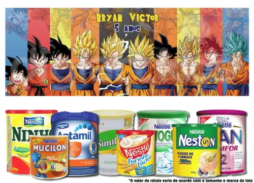 Rótulo Para Lata De Leite Dragon Ball