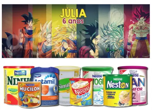 Rótulo para Lata de Leite Dragon Ball Z