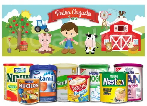 Rótulo para Lata de Leite Fazendinha