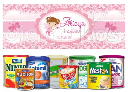 Rótulo para Lata de Leite Fadinha