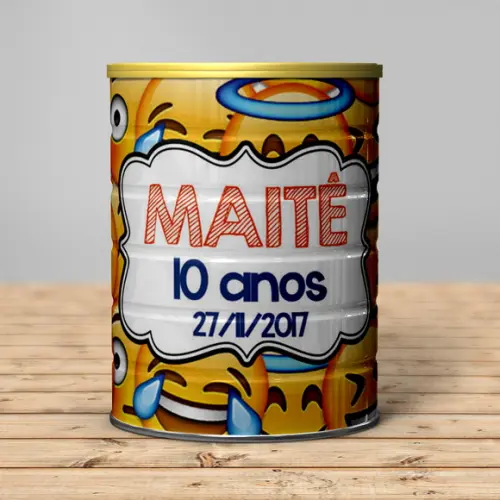 Rótulo para Lata de Leite Emojis