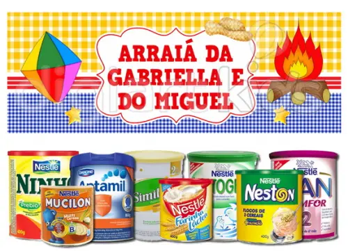 Rótulo para Lata de Leite Festa Junina