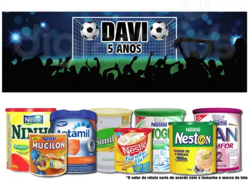 Rótulo para Lata de Leite Futebol